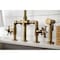 Kingston Brass KS2333NX Industrial Style Bridge Kitchen Faucet with Brass Sprayer, Antique Brass KS2333NX - alternate 4